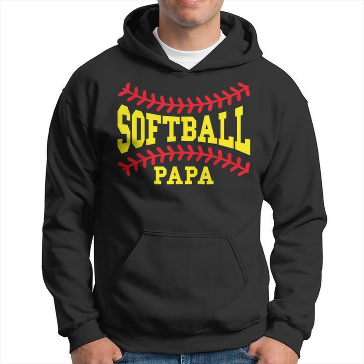 Cute Softball Papa Laces Matching Grandpa Father's Day Hoodie