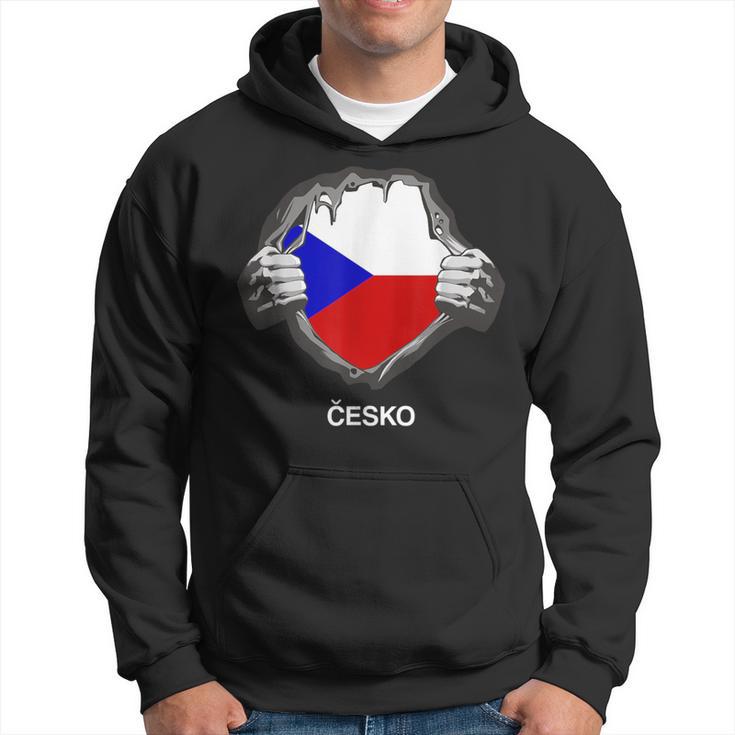 Czech Flag Cesko Heart Pride Roots Hoodie