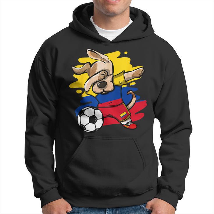 Dab Dog Colombia Soccer Fans Jersey Colombian Flag Football Hoodie