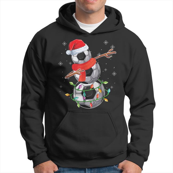 Dabbing Soccer Christmas Lights Snowman Santa Sweater Ugly Hoodie