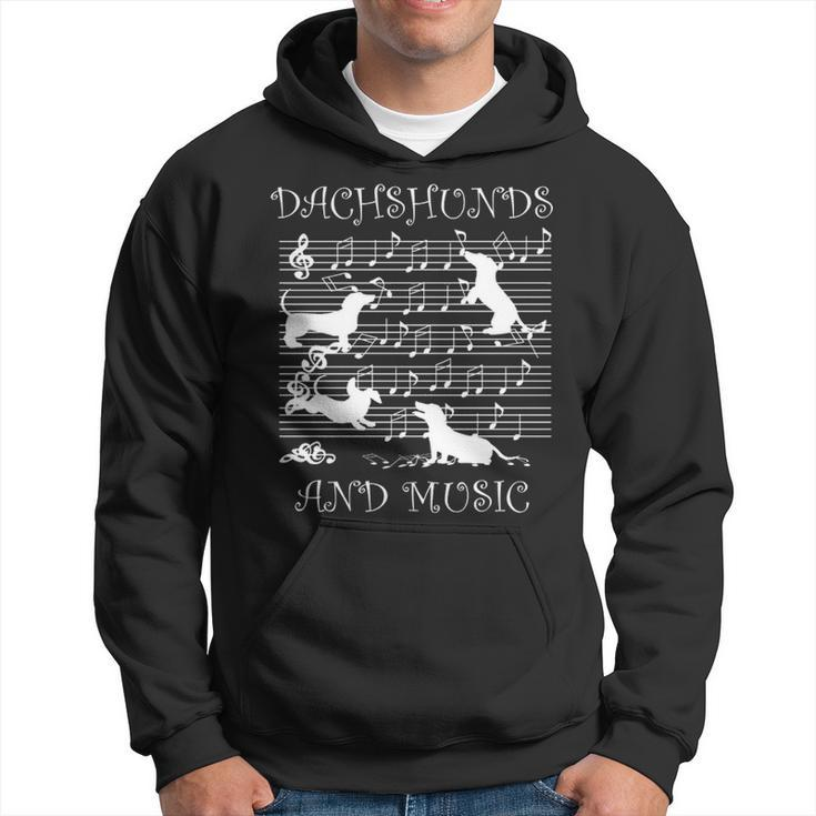 Dachshund Music Notes Musician Clef Piano Hoodie