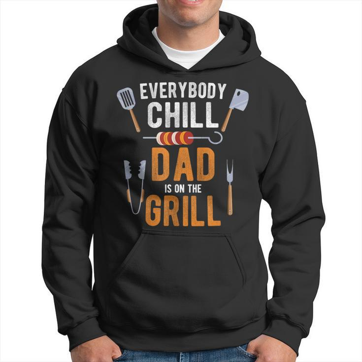 Dad Is On The Grill Bbq Accessories Barbecue Father Smoker Hoodie