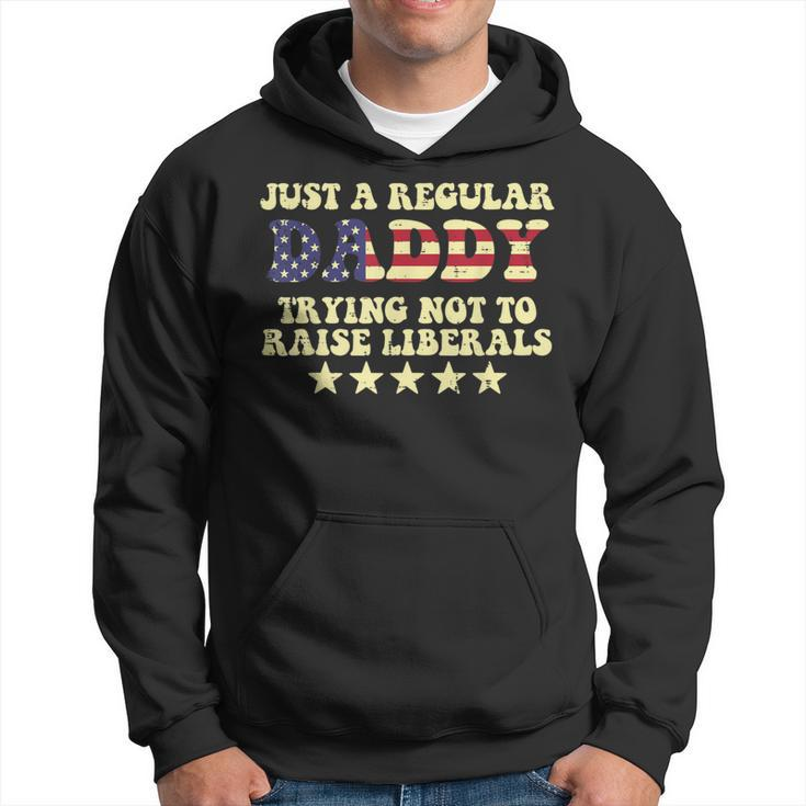 Dadddy Trying Not To Raise Liberals Us Flag Fathers Day Dad Hoodie