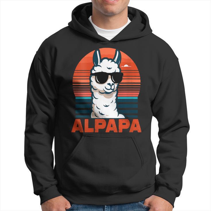 Damen Alpapaatertag Bester Papa Alpaka Alpapa Mit Sonnenbrille Mit-Ausschnitt Kapuzenpullover