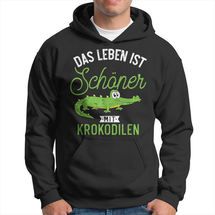 Das Leben Ist Schöner Mit Krokodilen Zoo Animal Crocodile Hoodie