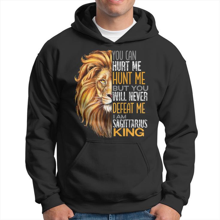 Never Defeat Me Strong Sagittarius King Dads Zodiac Hoodie