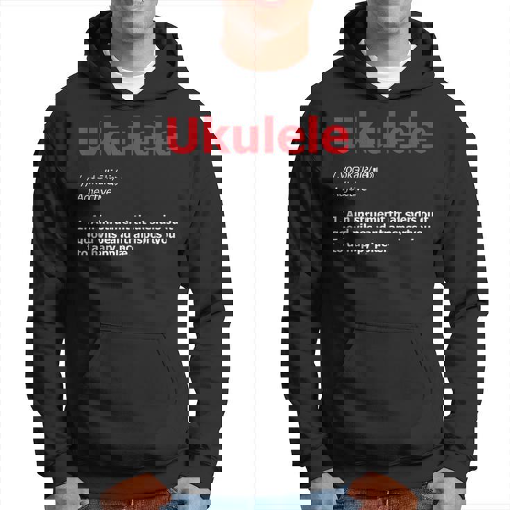 Definition Ukulele Hawaiian Guitar Musician Uke Acoustic Hoodie