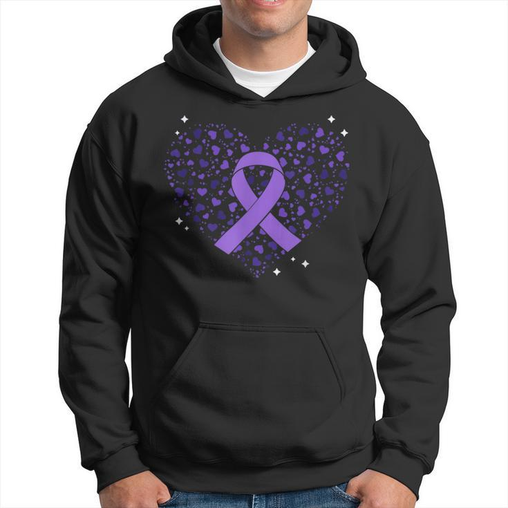 Dementia Heart Alzheimer's Disease Purple Ribbon Awareness Hoodie