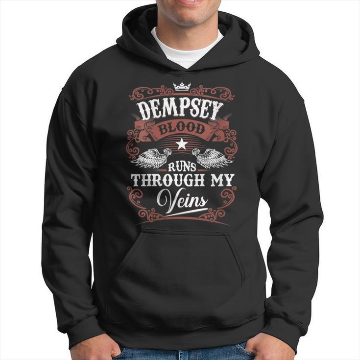 Dempsey Blood Runs Through My Veins Vintage Family Name Hoodie
