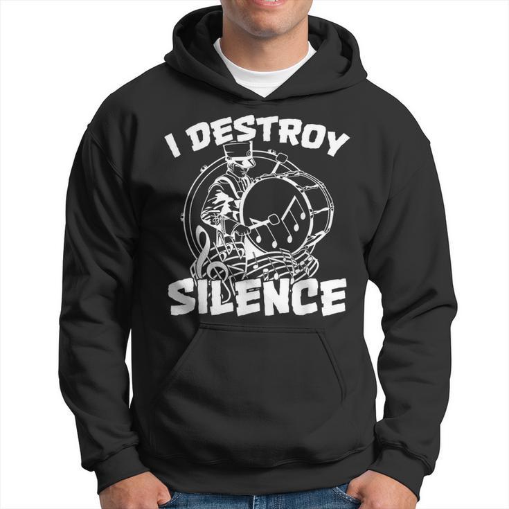 I Destroy Silence Bass Drum Marching Band Hoodie