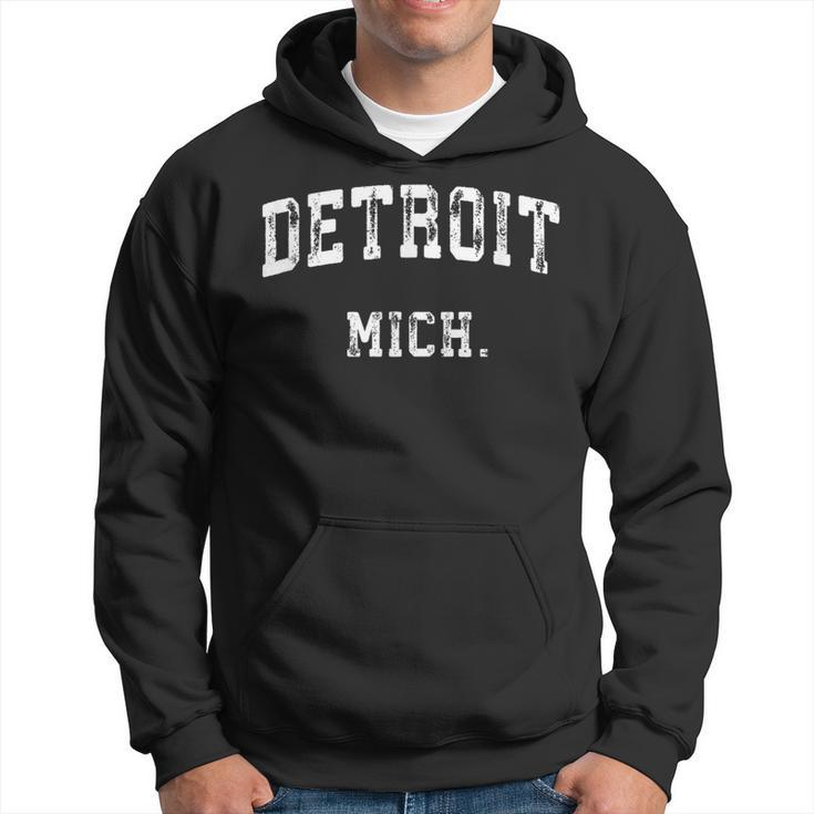 Detroit Michigan Mi Vintage Athletic Sports Hoodie