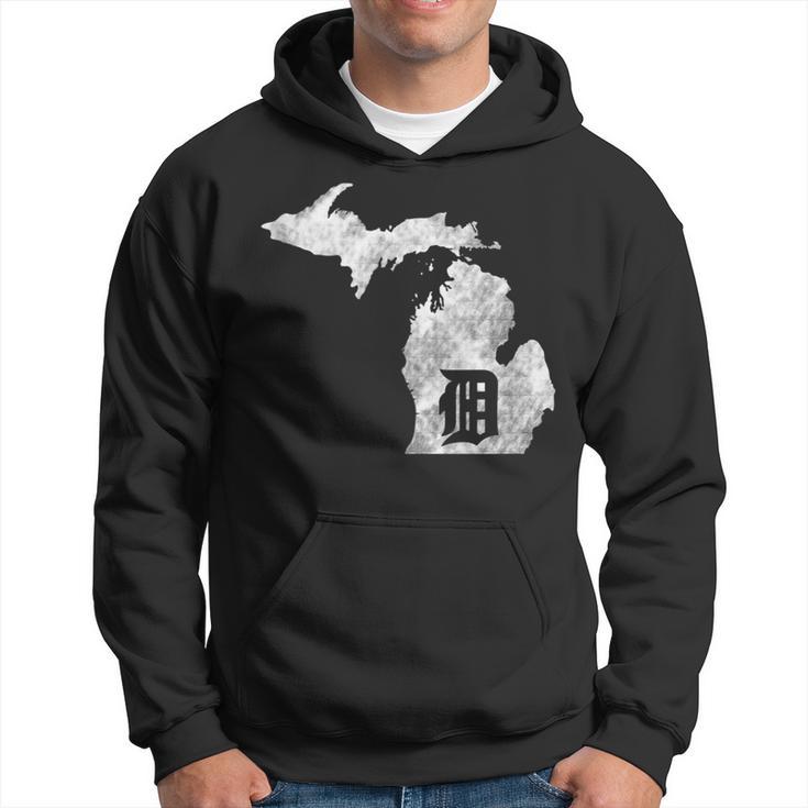 Detroit Michigan Motor City Midwest D Mitten Hoodie