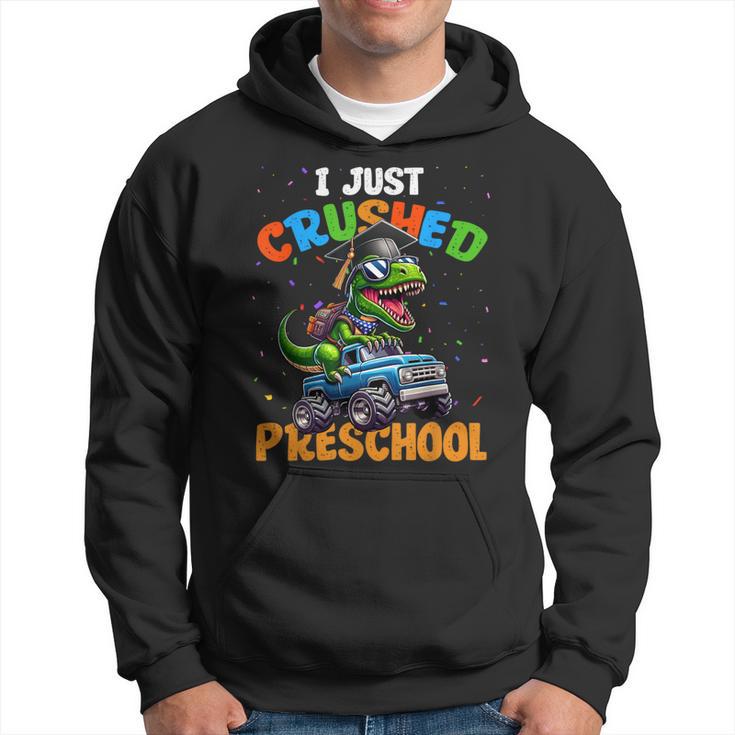 Dinosaur Just Crushed Preschool T Rex Riding Monster Truck Hoodie