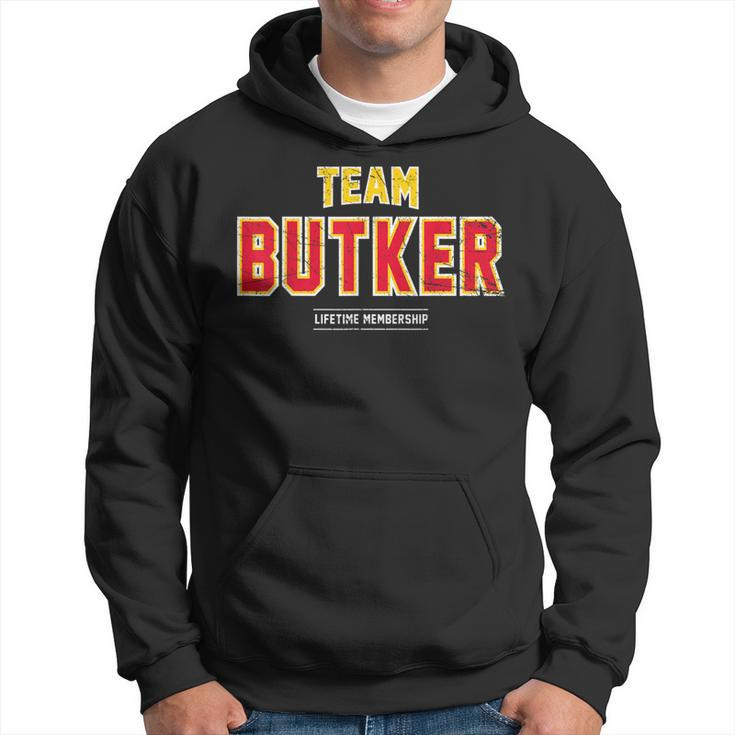 Distressed Team Butker Proud Family Last Name Surname Hoodie