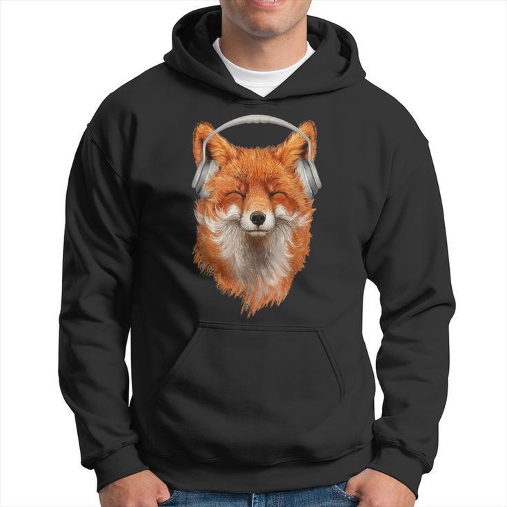 Dj Fox With Headphones Listening To Music Hoodie