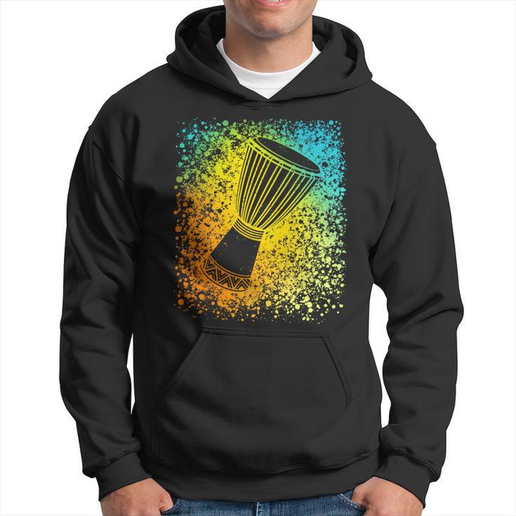 Djembe Drum In Splats For African Drumming Or Reggae Music Hoodie