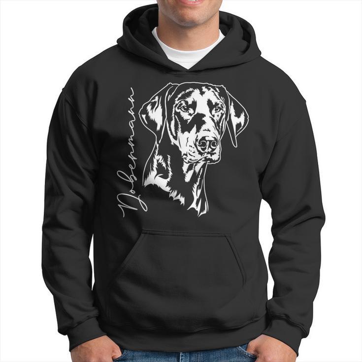 Dobermann Portrait Dog Portrait Dobie Dog Kapuzenpullover