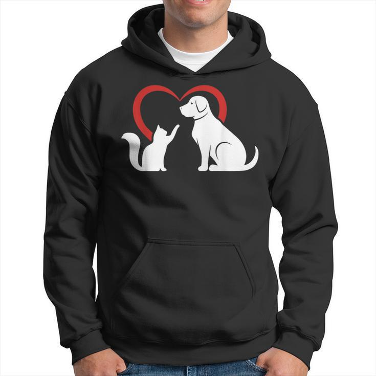 Dog Puppy And Baby Cat Heart Animal Dog & Cat Hoodie