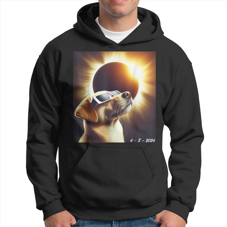 Dog Taking A Selfie With Solar 2024 Eclipse Wearing Glasses Hoodie