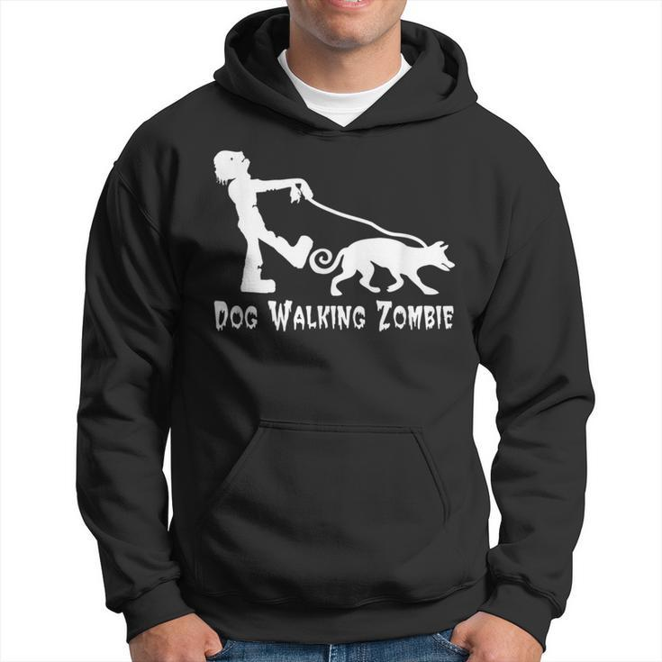 Dog Walking Zombie Living Dead Humor Hoodie