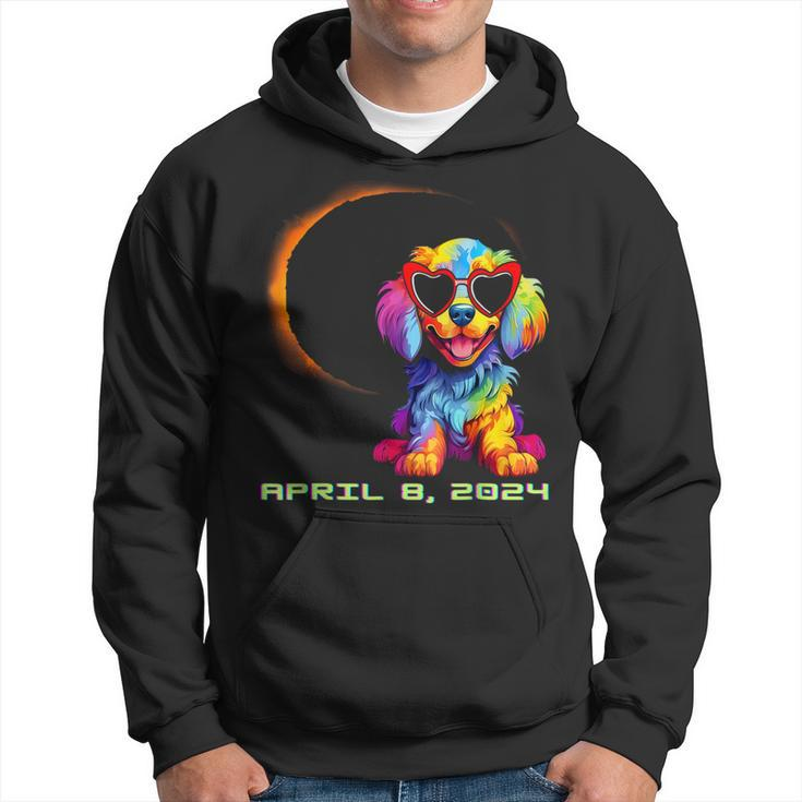 Dog Wearing Solar Glasses Eclipse Colorful Puppy Love Dog Hoodie