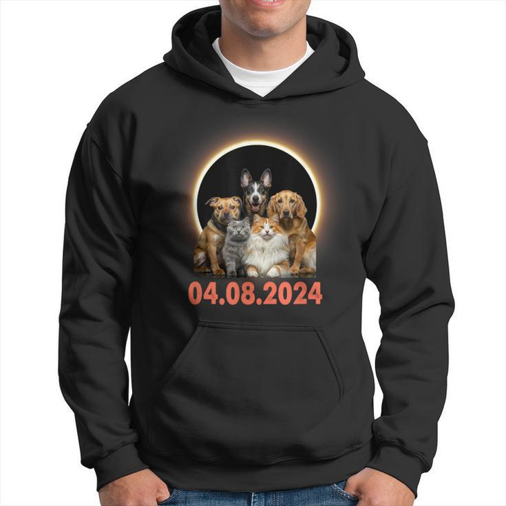 Dogs Cats Lovers Selfie Total Solar Eclipse April 8 2024 Hoodie
