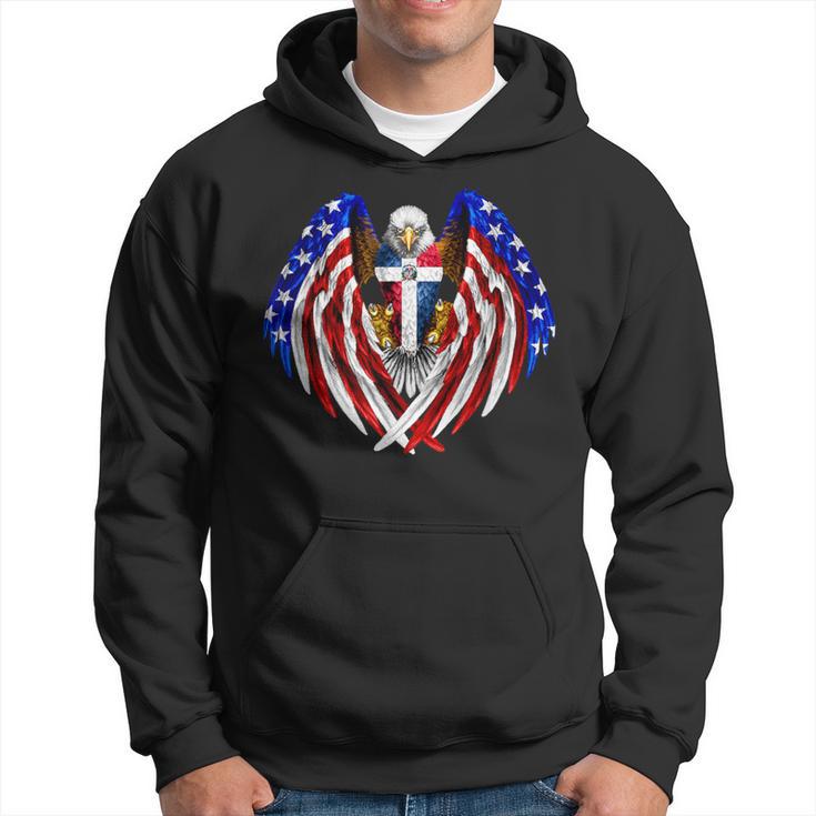 Dominican American Dominican Republic Usa Flag Eagle Hoodie