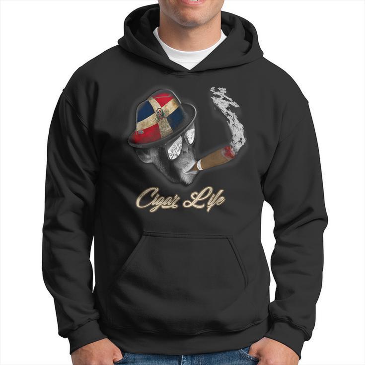 Dominican Flag Cigar Smoking Monkey Hoodie