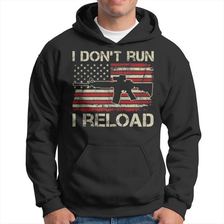 I Don't Run I Reload Ar15 Vintage Usa Flag Gun Hoodie