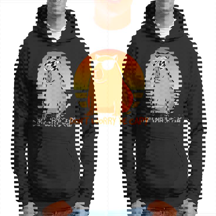 Don't Worry Be Capy Retro Sunset Capybara Cita Be Capy Camiseta Sudadera