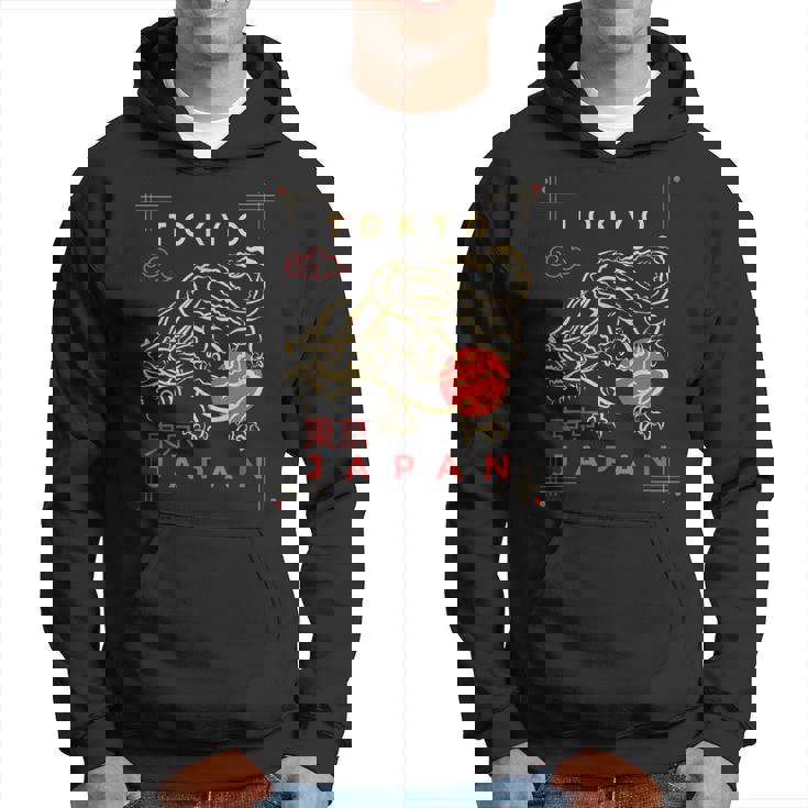 Dragón De Fuego Con Tokio Japonés Signo De Japón -Tokio Fan Sudadera