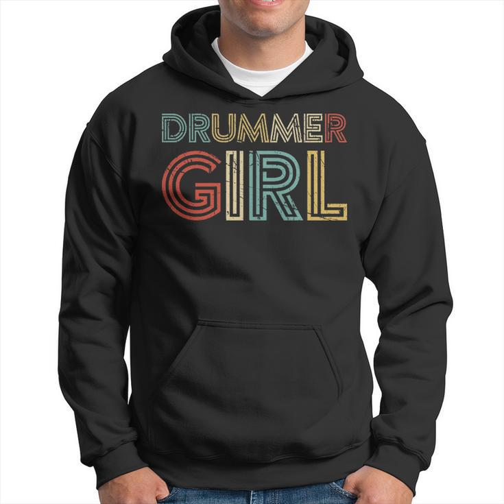 Drummer Girl Retro Vintage Drumming Musician Percussionist Hoodie