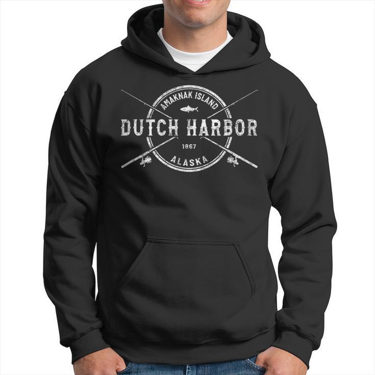 Dutch Harbor Ak Vintage Crossed Fishing Rods Hoodie