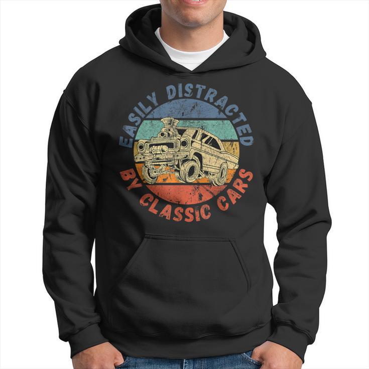 Easily Distracted By Classic Cars Antique Vintage Hoodie