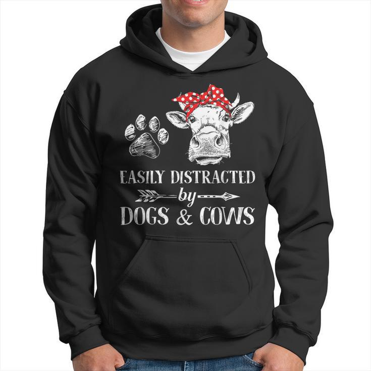 Easily Distracted By Dogs And Cows Women Hoodie
