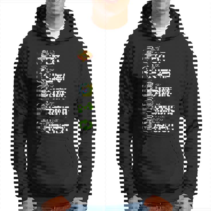 Eat Sleep Anime Gaming Repeat Japan Kawaii Manga Anime Hoodie