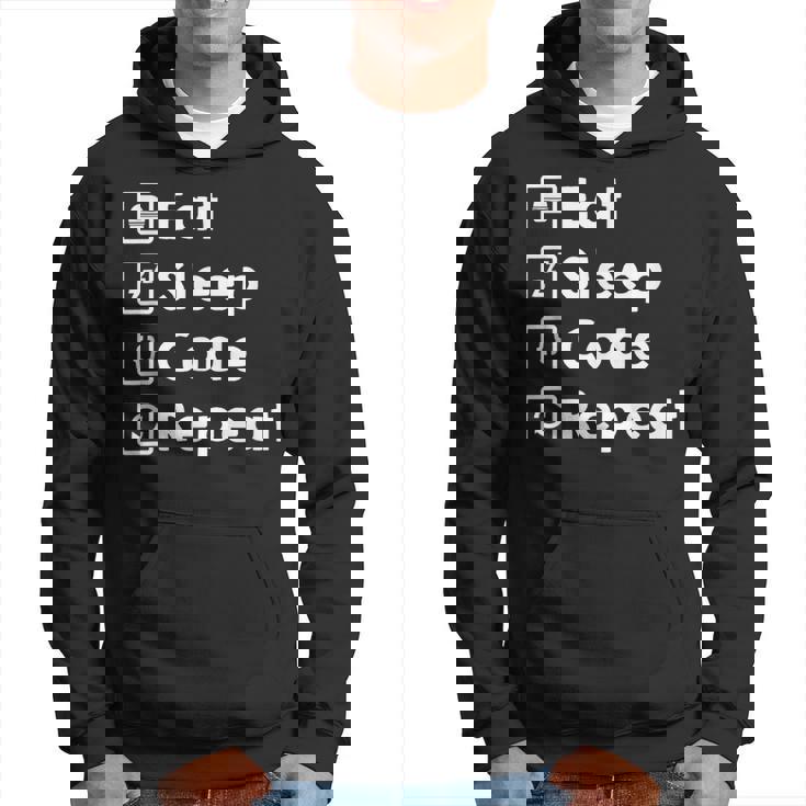 Eat Sleep Code Repeat Geek Programmer Developer Sudadera