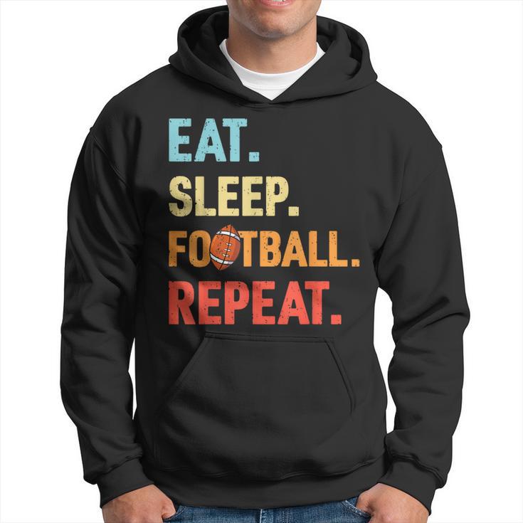 Eat Sleep Football Repeat Retro Football Player Coach Hoodie