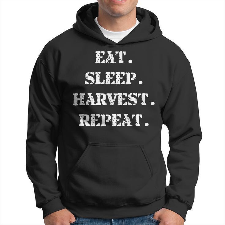 Eat Sleep Harvest Repeat Joke Farmer Hoodie