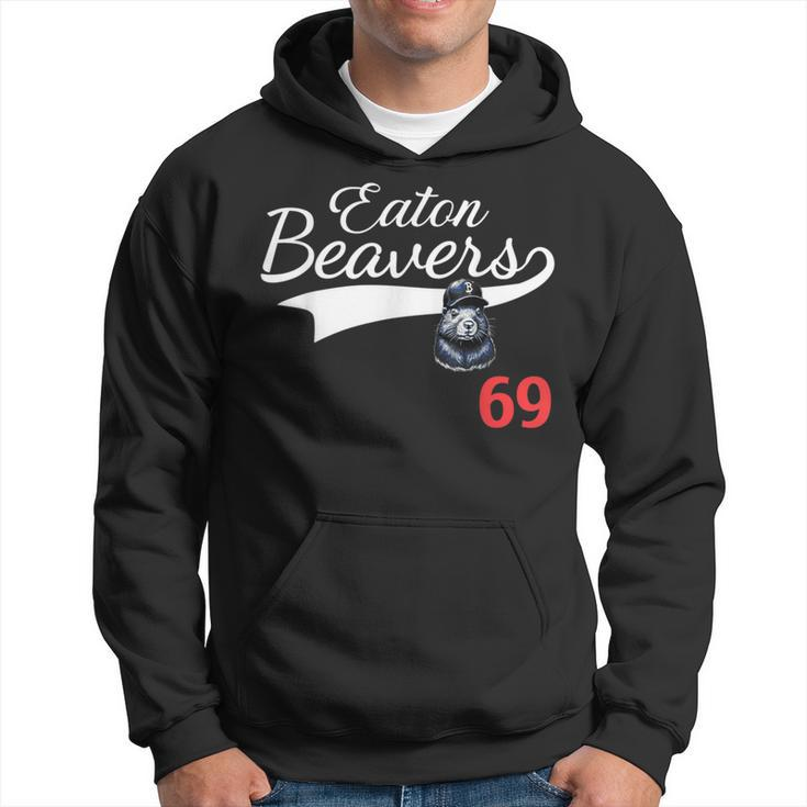 Eaton Beavers 69 Adult Humor Baseball Hoodie