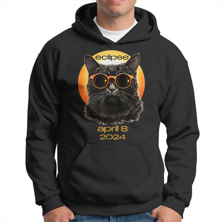 Eclipse Cat Graphic For April 2024 Eclipse Cat Lover Hoodie