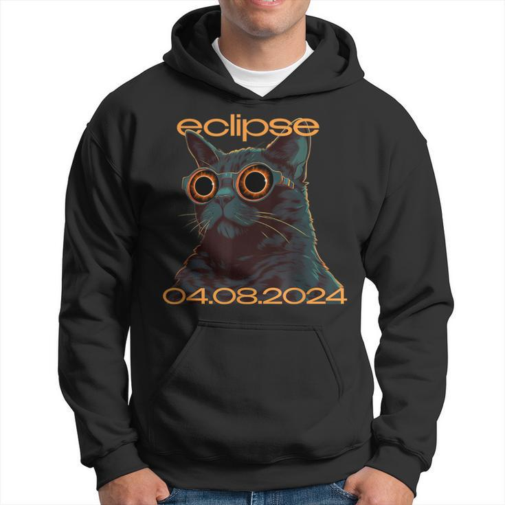 Eclipse Cat Graphic For April 2024 Eclipse Cat Lovers Hoodie