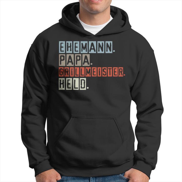 Ehemann Papa Grillmeister Held Grillen Geschenkatertag Kapuzenpullover