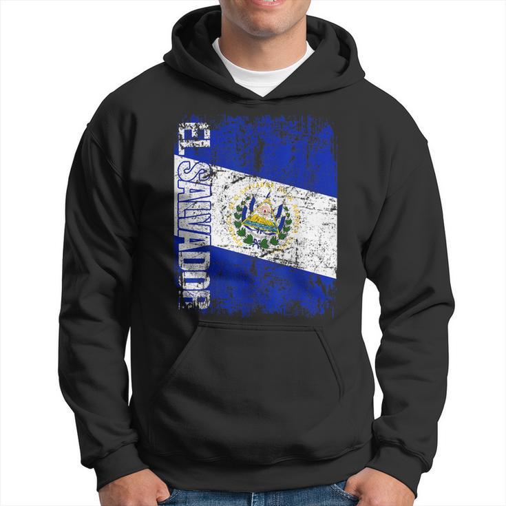 El Salvador Flag Vintage Distressed El Salvador Hoodie