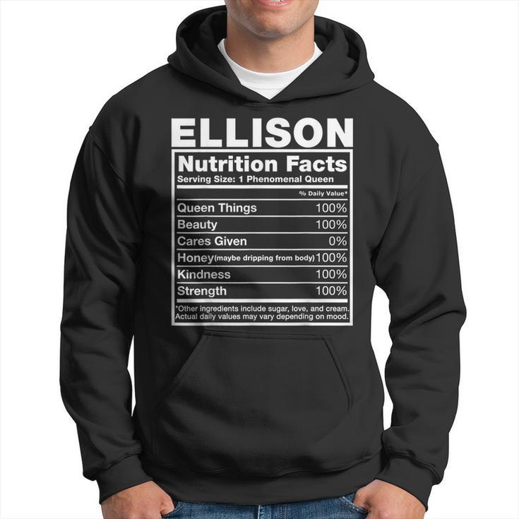 Ellison Nutrition Facts Ellison Name Birthday Hoodie