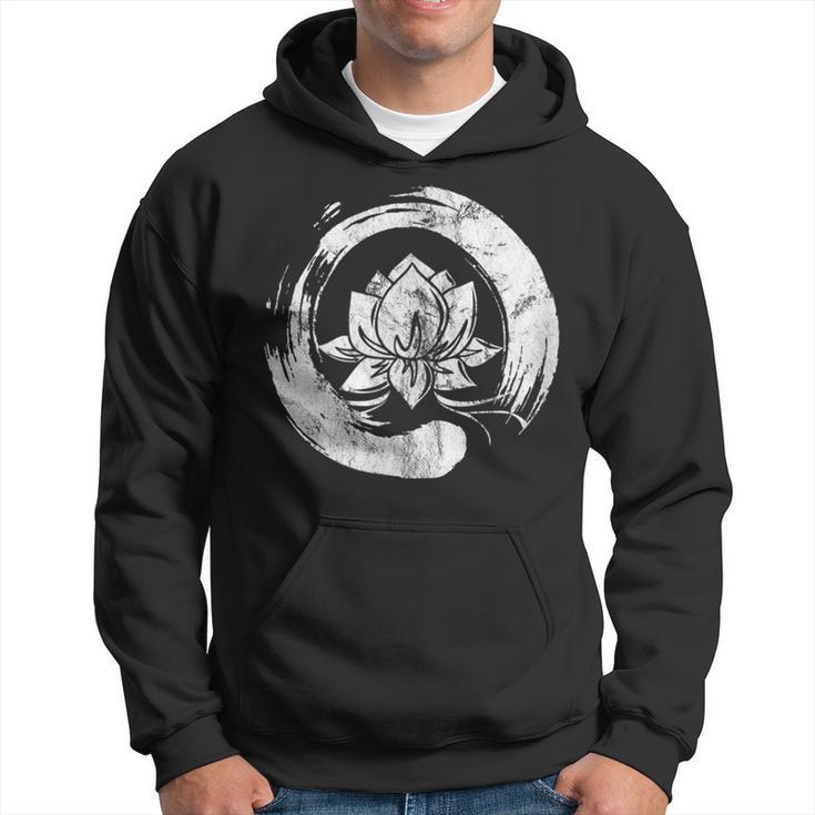 Enso Zen Circle Of Enlightenment Lotus Vintage Hoodie