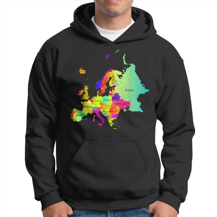 Europe Map With Boundaries And Countries Names Hoodie