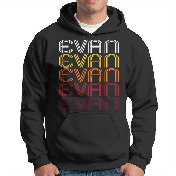 Evan Retro Wordmark Pattern Vintage Style Hoodie