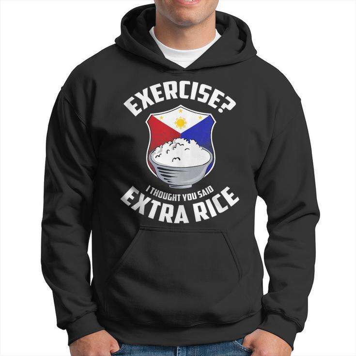 Exercise I Thought You Said Extra Rice Philippines Flag Hoodie