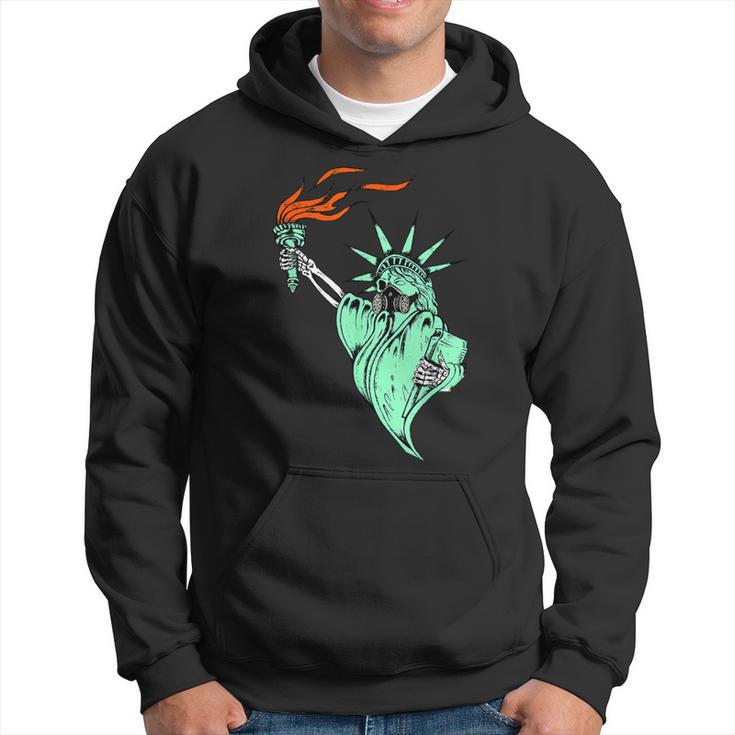 Face Gas Mask Statue Of Liberty Freedom Political Humor Hoodie